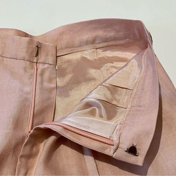 VTG J.G.Hook Pink Ramie/Linen Blend Pleated Trousers - Picture 5 of 13